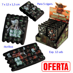 1T. Expositor con 12 guarda cigarros acrílicos para 5 cigarros