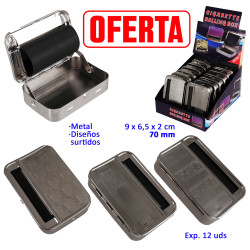 1T. Expositor con 12 máquinas de liar metálicas 70 mm.