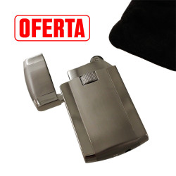 5T. Turbo jet lighter gun metal colour with fabric cover and origin box