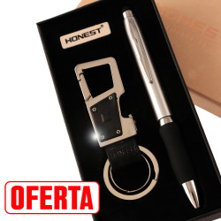 1T. Case with ballpoint pen and metal bottle opener bottle opener / gun