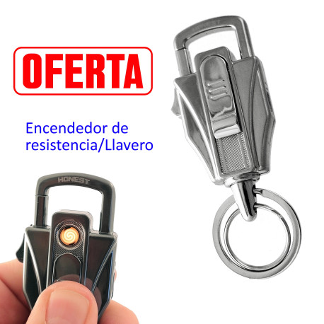 3T. Chromed metal resistance keychain / lighter