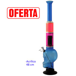 5T. 48 cm. Blue acrilic bong «Skull»