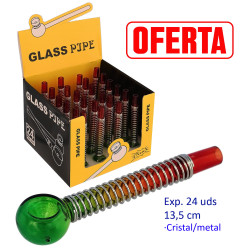 5T. Expositor 24 Pipas cristal 13,5 cm