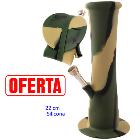 4T. 22 cm. Bong plegable «Camufllaje» en silicona sanitaria