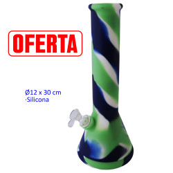 4T. Ø12 x 30 cm. Bong silicona multicolor
