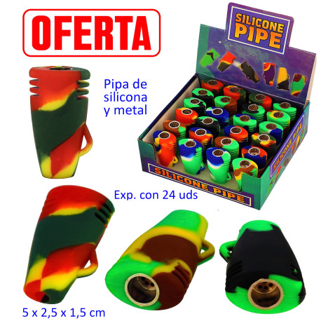 5T. Expositor 24 pipas de silicona colores surtidos