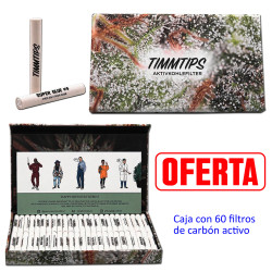 4T. Caja con 60 filtros de carbón activo «TIMMTIPS» Ø 6 x 40 mm