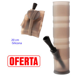 1T. 20 cm. Folding bong of black sanitary silicone