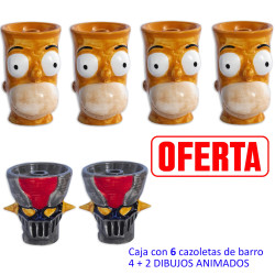 4T. Caja con 6 cazoletas de barro «H-22»