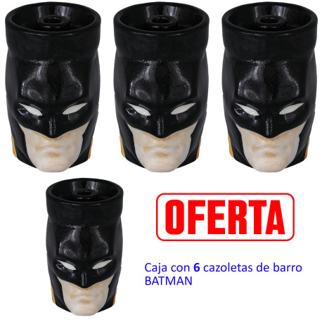 3T. Box with 6 handmade ceramic cups «BATMAN»
