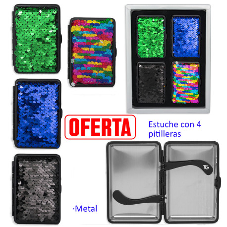 4T. Expositor con 4 pitilleras «TG» «bling» para 14 cigarrillos