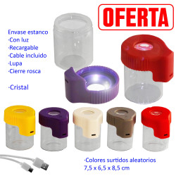 5T. Bote de cristal para almacenamiento con luz LED colores aleatorios