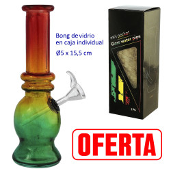 1T. Expositor con 12 Bongs de cristal 15,5 cm.