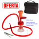 5T. 29 cm Shisha roja de aluminio con base de cristal