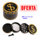 5T. Ø 6,3 cm. Grinder negro/oro 4 partes «Dólar»