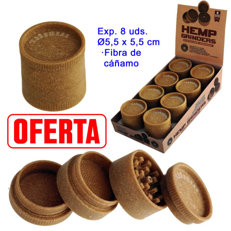 5T. Expositor con 8 grinders 4 partes de fibra de cáñamo Kañamero®