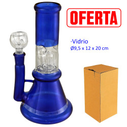 2T. 20 cm. Bong de cristal azul