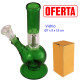 5T. 19 cm. Bong de cristal verde