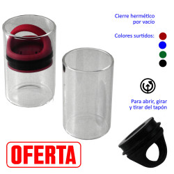 4T. Glass tin with vacuum closure.