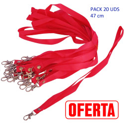 5T. Bolsa con 20 Lanyard rosa 47 cm.
