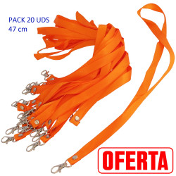 5T. Bolsa con 20 Lanyard naranja 47 cm.
