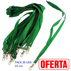 5T. Bolsa con 20 Lanyard verde 47 cm.