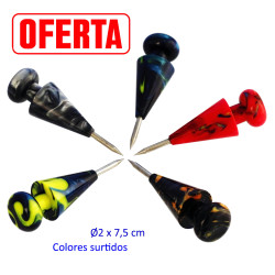 5T.  Tapón con aguja para shisha Ø 2 x 7,5 cm. colores surtidos