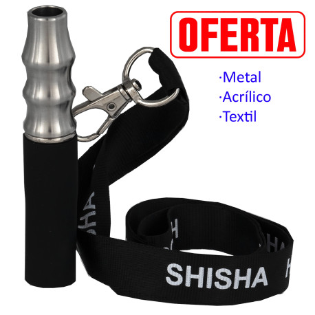 5T. Boquilla metálica para shisha + lanyard