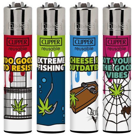 4T. Clipper «GREEN BAIT» Exp. 48 encendedores