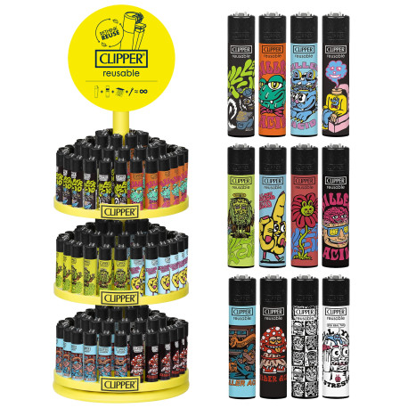 4T. Clipper «KILLER ACID» Carrusel con 144 encendedores