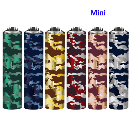 4T. Mini Clipper «METALCAMO» Exp. 30 encendedores con funda metal