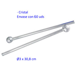 1T. Caja con 80 Pipas de cristal 30,8 cm.