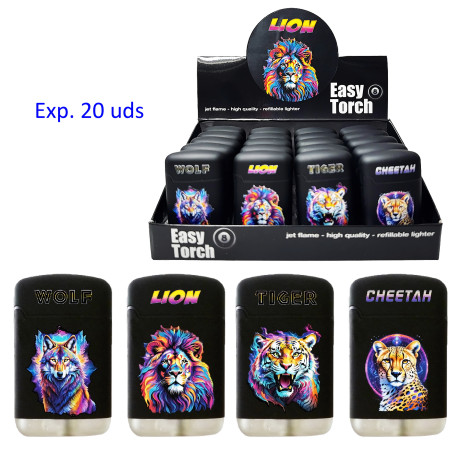 3T. Expositor 20 encend. turbo jet «Easy Torch 8» Animals black