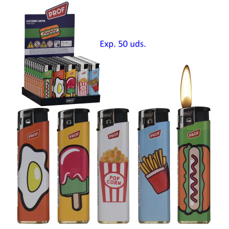 3T. Expositor con 50 encendedores piezo «Prof» Popfood
