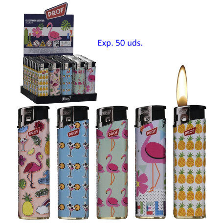 3T. Expositor con 50 encendedores piezo «Prof» Summer