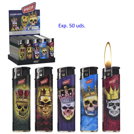 3T. Expositor con 50 encendedores piezo «Prof» Crowns