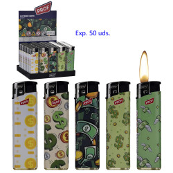 3T. Expositor con 50 encendedores piezo «Prof» Money