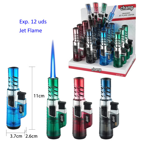 3T. Expositor con 12 encendedores jetflame «Champ»