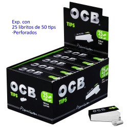 4T. «OCB» Tips Premium Expositor 25 libritos de 50 Tips perforados