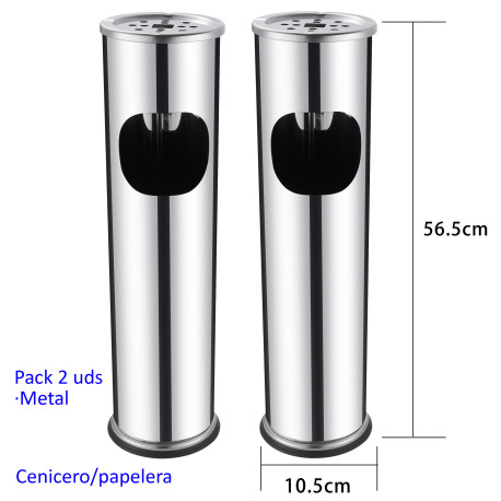 3T. Pack de 2 Ceniceros de pie «Champ» 56,5 cm.