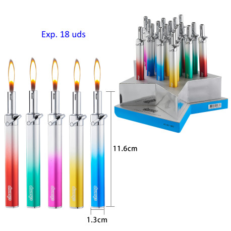 3T. Expositor con 18 encendedores piezo «Champ» candle