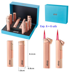 3T. Expositor con 12 encendedores piezo «Champ» rose gold