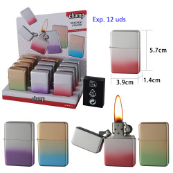 3T. Expositor 12 encendedores gasolina «CHAMP» gradient spray