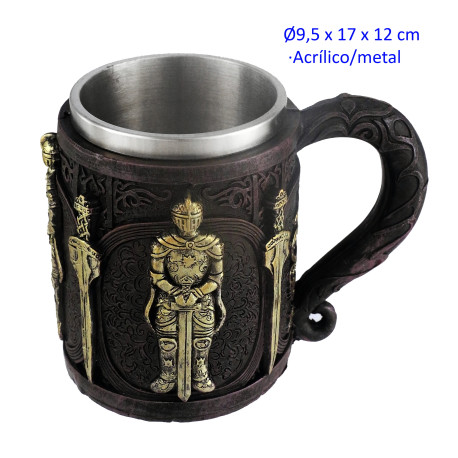 1T. 12 cm. Taza ornamentación acrílica/metal