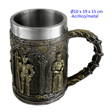 1T. 15 cm. Taza ornamentación acrílica/metal