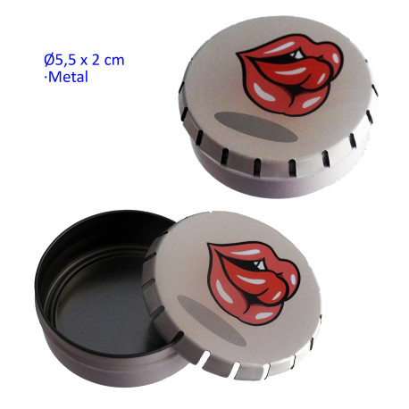1T. Ø5,5 cm. Cajita metal autocierre «click»