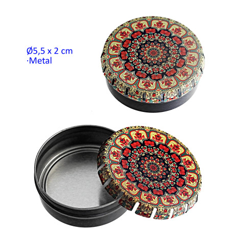 1T. Ø5,5 cm. Cajita metal autocierre «click»