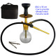 1T. 35 cm Shisha dorada de aluminio con base de cristal