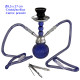 1T. 27 cm Shisha azul acrílica con base de cristal