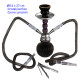 1T. 27 cm Shisha negra acrílica con base de cristal